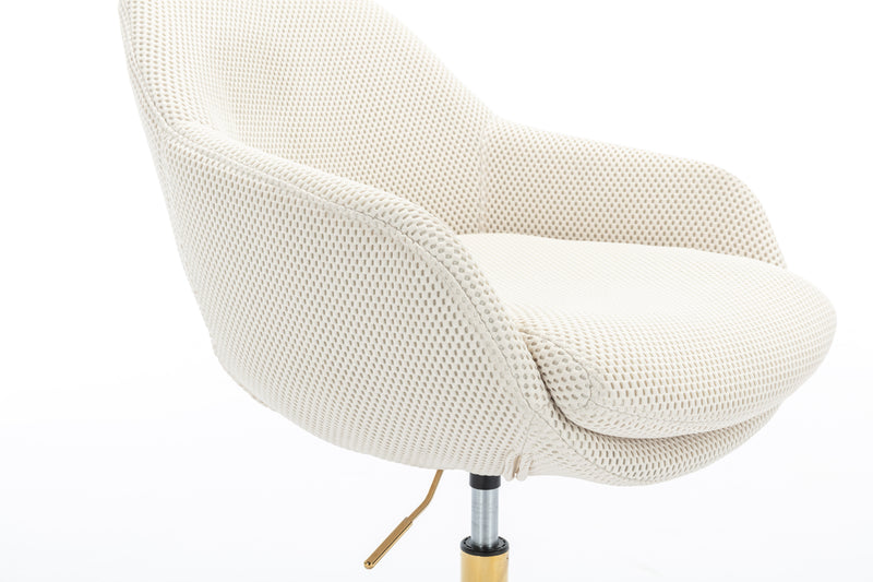 Walker Edison | Mesh Fabric Home Office 360°Swivel Chair with Gold Metal Base