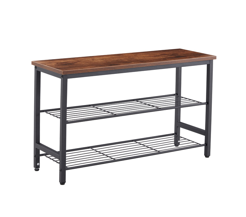 Walker Edison | Modern Entryway Metal Shoe Rack Organization Bench