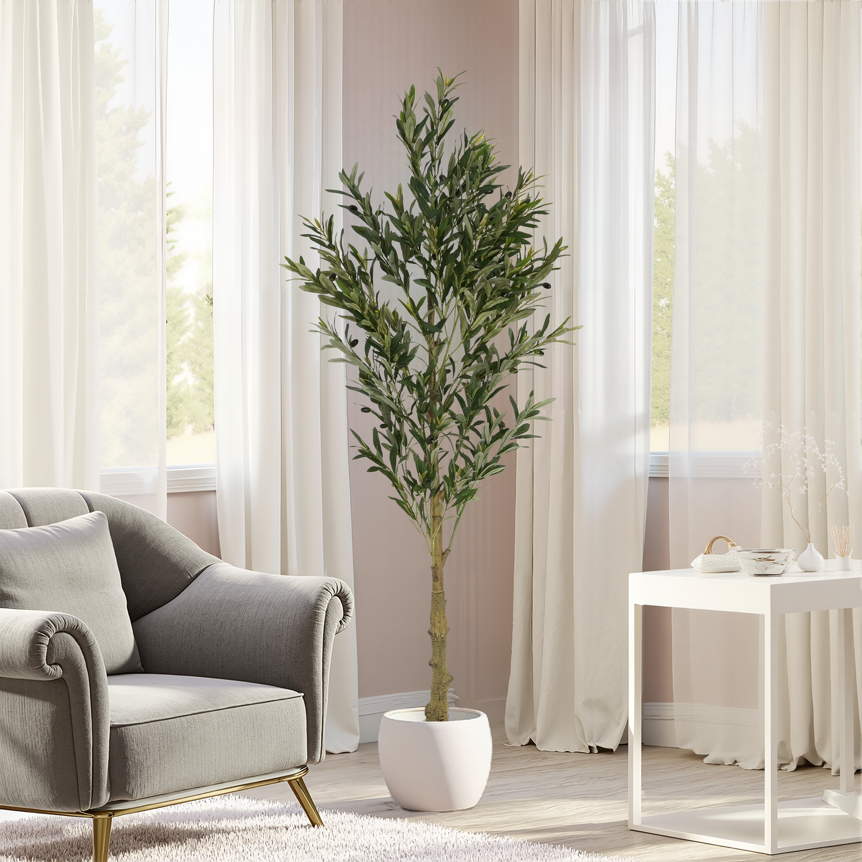 Walker Edison Artificial Olive Tree - Thumbnail 2