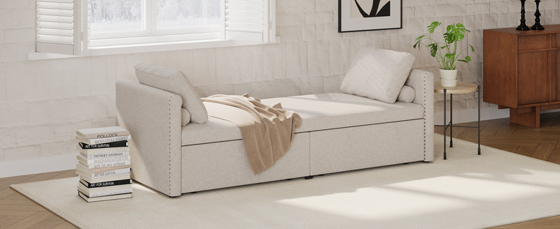 Walker Edison | Modern Chaise Lounger Storage Bench