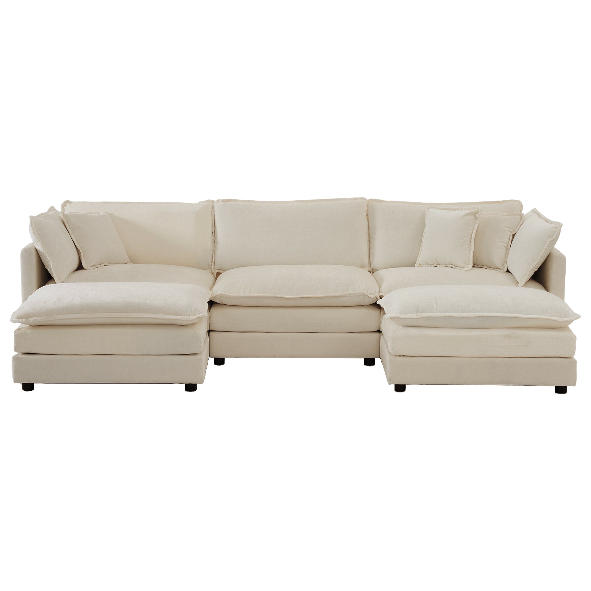 Walker Edison Modular Cloud Sectional Sofa - Thumbnail 5
