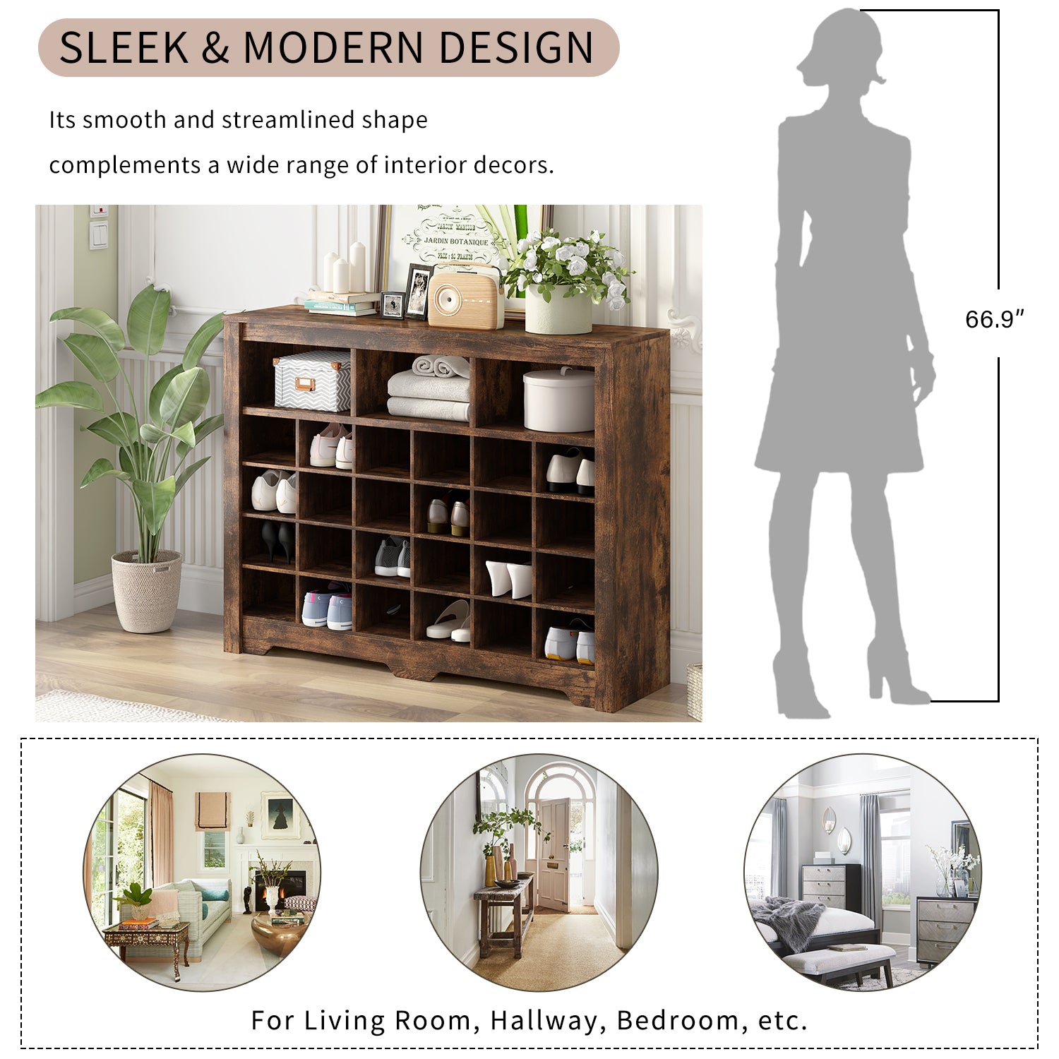Walker Edison Shoe Cabinet - Thumbnail 5