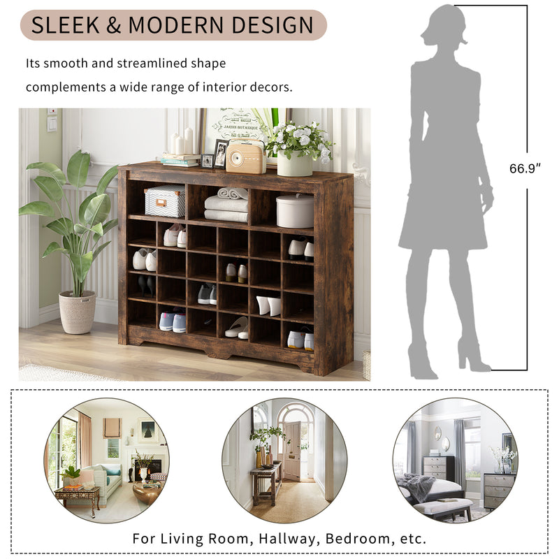 Walker Edison | Modern Entryway Shoe Cabinet & Sideboard