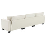 Walker Edison | Modern Cloud Sectional L Shape Couch w Ottoman Thumbnail