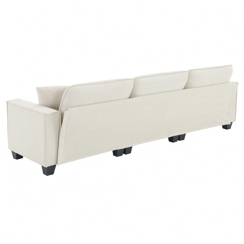 Walker Edison | Modern Cloud Sectional L Shape Couch w Ottoman