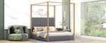 Walker Edison | Upholstered Canopy Platform Bed Thumbnail