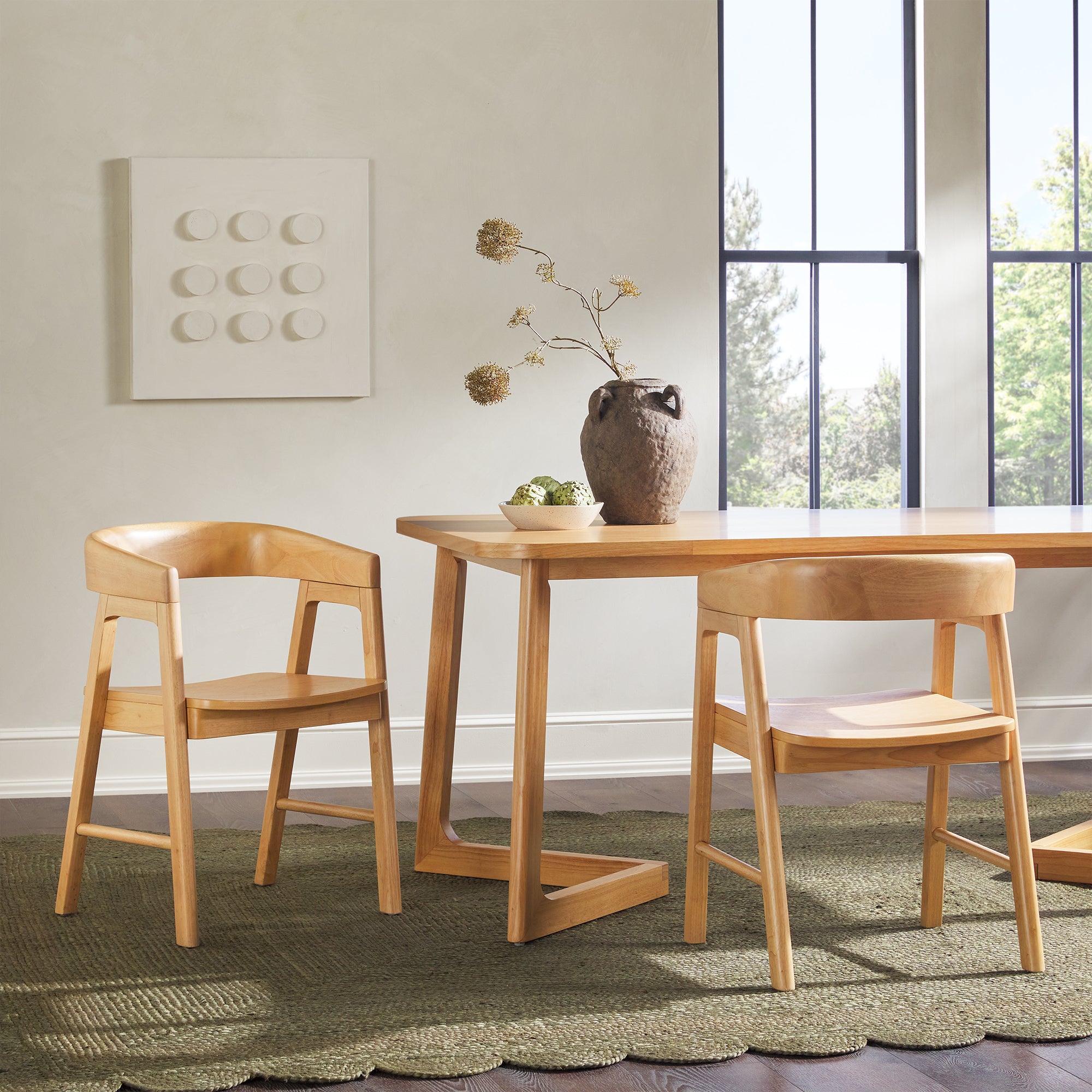 Ezra Modern Solid Wood Rounded Back Dining Chair (Set of 2) – Walker Edison