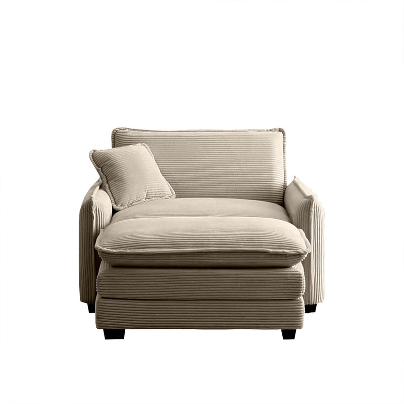 Walker Edison | Cloud Deep Sofa Chair With Ottoman