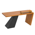 Walker Edison | Modern Wooden 63" Writing Desk with Monitor Stand Thumbnail