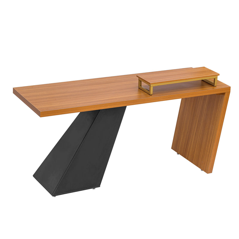 Walker Edison | Modern Wooden 63" Writing Desk with Monitor Stand