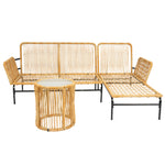 Walker Edison | 3 Piece Outdoor Patio Sectional Wicker Set Thumbnail