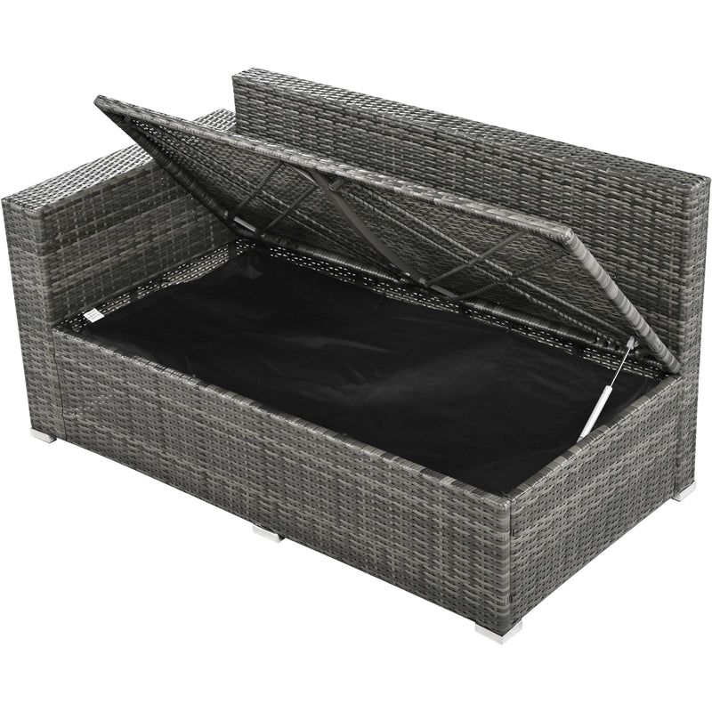 Walker Edison | Outdoor 6-Piece Wicker Storage Sofa Set