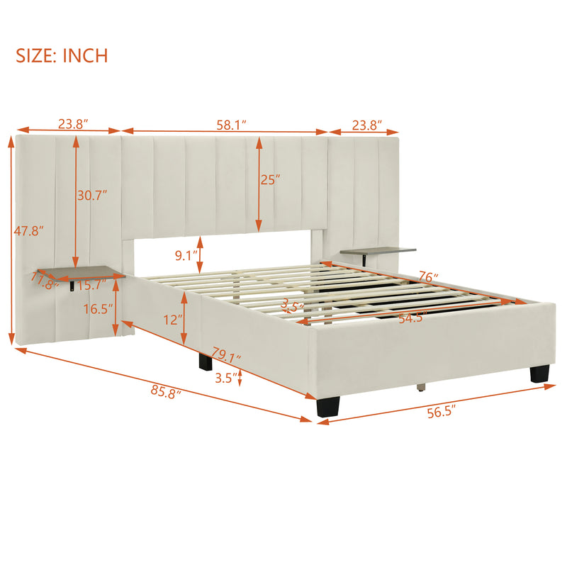 Walker Edison | Full Size Upholstered Platform Bed