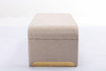 Walker Edison | Boucle Ottoman Footstool Bench Thumbnail