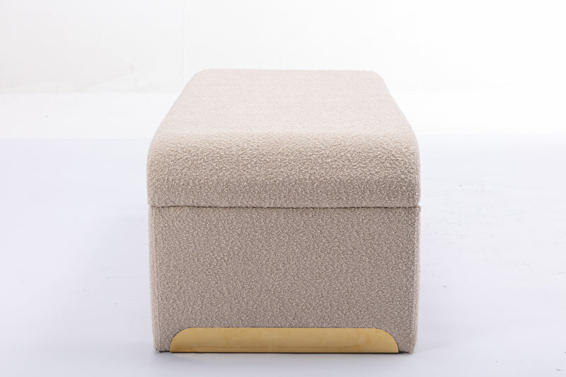 Walker Edison | Boucle Ottoman Footstool Bench