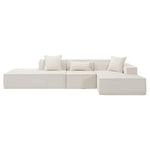 Walker Edison | Minimalist Terry Modular Couch with Right L-shaped Sectional Thumbnail