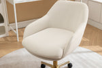 Walker Edison | Mesh Fabric Home Office 360°Swivel Chair with Gold Metal Base Thumbnail