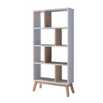 Walker Edison | Minimalist Two Tone Bookshelf Storage Cabinet Thumbnail