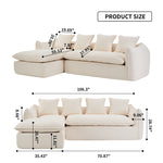 Walker Edison | Boucle Cloud 3 Seater Sectional Couch Thumbnail