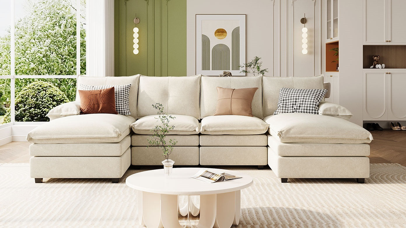Walker Edison Chenille Sectional Sofa