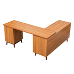 Walker Edison | Modern L-shaped 66" Desk with Storage Thumbnail