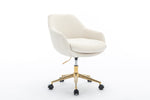 Walker Edison | Mesh Fabric Home Office 360°Swivel Chair with Gold Metal Base Thumbnail