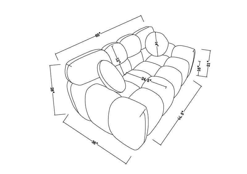 Walker Edison | Boucle Marshmallow Cloud Loveseat Sofa