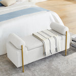 Walker Edison | Minimalist Upholstered Linen Storage Bench Thumbnail