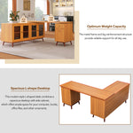 Walker Edison | Modern L-shaped 66" Desk with Storage Thumbnail