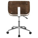 Walker Edison | Ecru and Walnut Swivel Office Chair Thumbnail