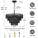 Walker Edison | Boho 6-Light Rattan Chandelier Thumbnail