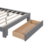 Walker Edison | Velvet Upholstered Full Size Storage Bed Thumbnail