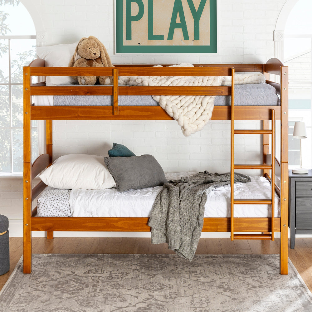 Carolina Transitional Solid Wood Twin-over-Twin Bunk Bed – Walker