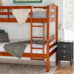 Transitional Solid Wood Twin-over-Twin Bunk Bed Frame Living Room Walker Edison  Thumbnail