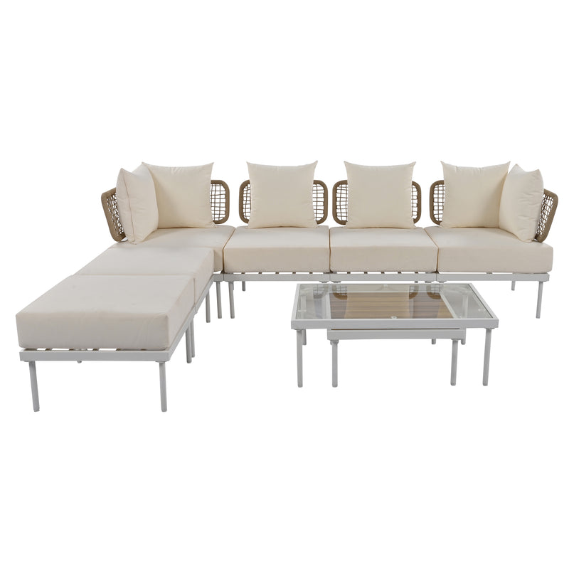 Walker Edison | Outdoor 8-Piece Sectional Sofa Set