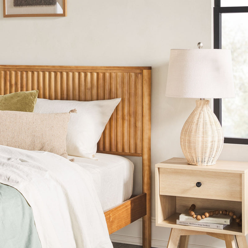 Paris Contemporary Reeded Headboard Solid Wood Bed Walker Edison Paris contemporary reeded headboard solid wood bed walker edison