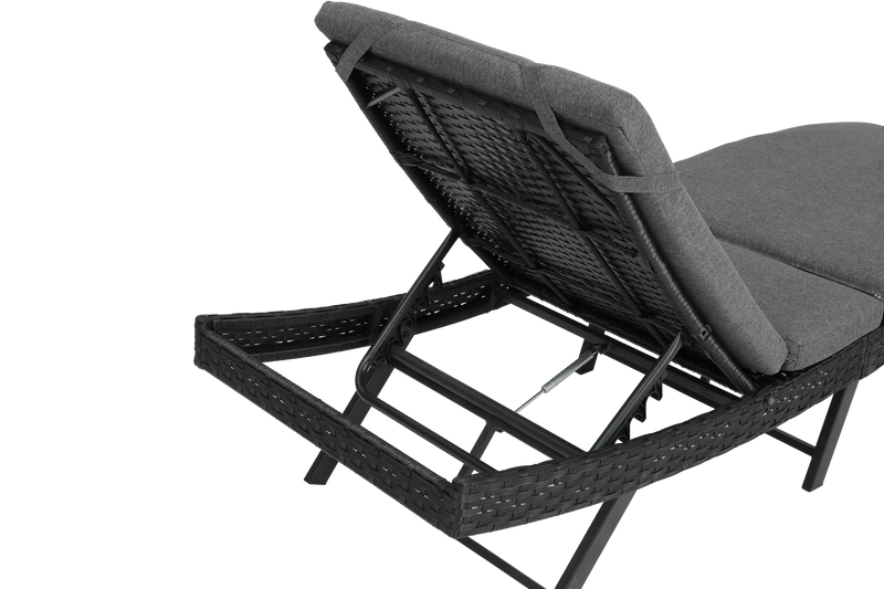 Walker Edison | Outdoor Wicker Lounge Adjustable Chair