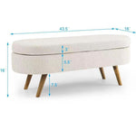 Walker Edison | Ottoman Oval Storage Bench Thumbnail