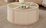 Walker Edison | Modular Round to Square Rattan Coffee Table Thumbnail