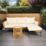 Walker Edison | Wicker 3 Pieces Outdoor Sectional Chat Set Thumbnail