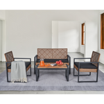 Walker Edison | Outdoor Wicker 4-Piece Patio Furniture Set Thumbnail