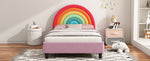 Walker Edison | Rainbow Design Upholstered Twin Platform Bed Thumbnail