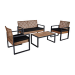 Walker Edison | Outdoor Wicker 4-Piece Patio Furniture Set Thumbnail