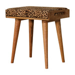 Walker Edison | Leopard Velvet Footstool Bench Thumbnail