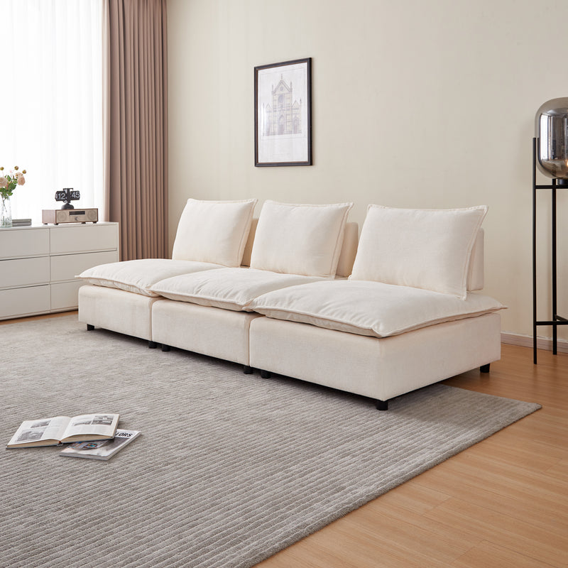 Walker Edison | Modern Modular Cloud Armless Sectional Sofa Couch