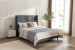 Walker Edison | Velvet Tall 54" Headboard Upholstered Queen Bed Thumbnail