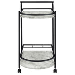 Walker Edison | Faux White Marble Serving Cart with Wine Rack Thumbnail