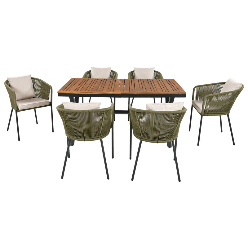 Walker Edison | All-Weather Outdoor 7 Pieces Patio Dining Set