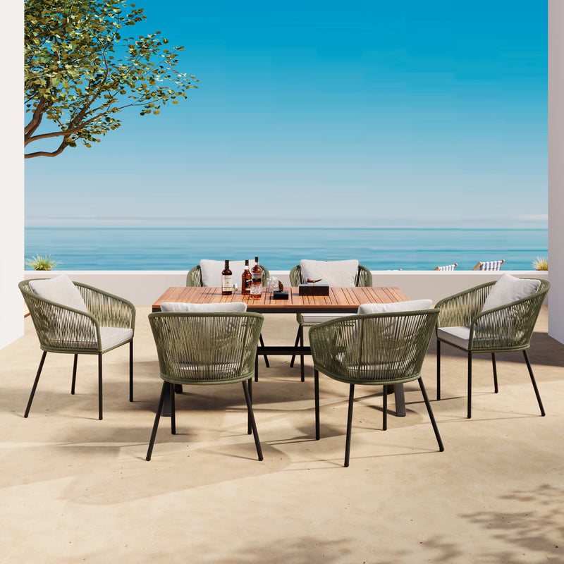 Walker Edison | All-Weather Outdoor 7 Pieces Patio Dining Set