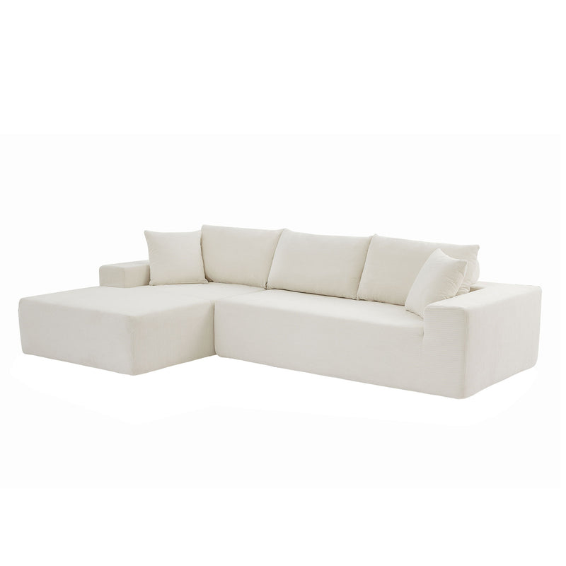 Walker Edison | Minimalist Right L-Shape Sectional Modular Couch